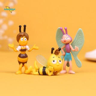 Amonghot&gt; ใหม่ โมเดลฟิกเกอร์ การ์ตูนผึ้ง Maya The Bee ของเล่น ของสะสม ตกแต่งเค้ก สําหรับเด็ก