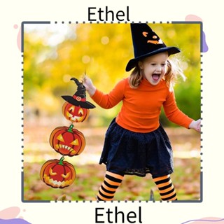 Ethel1 ป้ายประตูไม้ รูปฟักทองผี สีส้ม สําหรับแขวนตกแต่งในร่ม