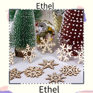 Ethel1 เกล็ดหิมะไม้ สําหรับตกแต่งคริสต์มาส DIY 10 ชิ้น