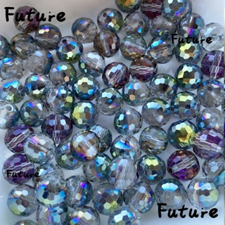 Future ลูกปัดแก้วคริสตัล ทรงกลม สีแดงกุหลาบ สีเขียว 70 ชิ้น AB 10 มม.