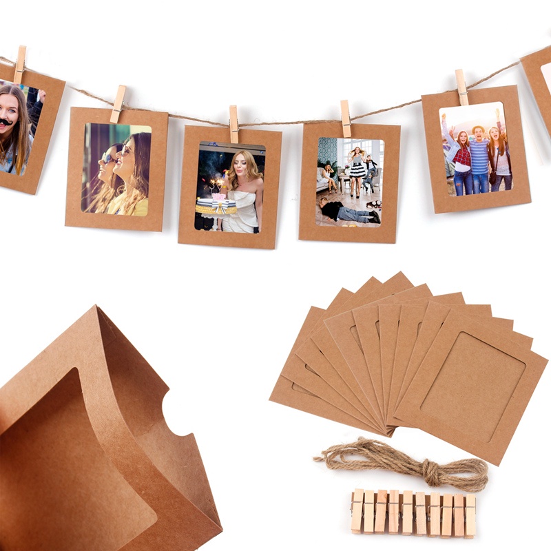 5/6 นิ้ว Baby Shower กรอบรูปคลิปภาพผนังสุขสันต์วันเกิดแบนเนอร์ DIY งานแต่งงานครบรอบ 1st วันเกิดกรอบรูป Party Favor