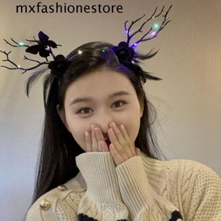 Mxfashione ที่คาดผม LED รูปฟักทอง กวาง กะโหลกน่ารัก เรืองแสง สําหรับปาร์ตี้ฮาโลวีน