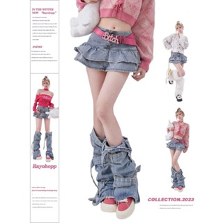 [Denim Miniskirt] กระโปรงยีนสั้น เอวสูง ทรงเอ เข้ากับทุกการแต่งกาย แฟชั่นฤดูร้อน สําหรับผู้หญิง y2k