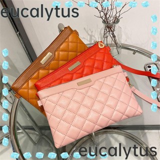 Eucalytus1 กระเป๋าถือ กระเป๋าสะพายไหล่ หนัง PU ปักลายเพชร ทรงซองจดหมาย แต่งสายโซ่ แฟชั่นสําหรับสตรี