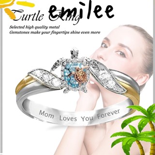 Emilee แหวนคริสตัล รูปเต่าทะเล แฟชั่น สําหรับของขวัญวันแม่