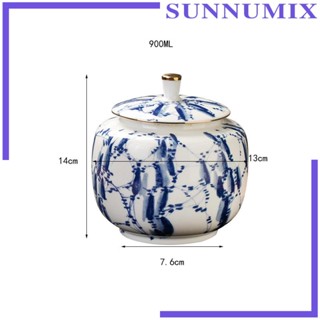 [Sunnimix] กระปุกเซรามิค ลายดอกไม้ สําหรับใส่อาหาร ชา ขิง