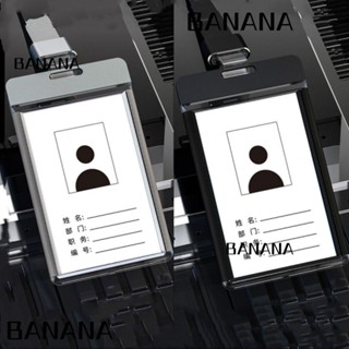 Banana1 คลิปหนีบป้ายชื่อ บัตรประจําตัว อลูมิเนียม สีดํา สีเทา สําหรับสํานักงาน 2 ชิ้น