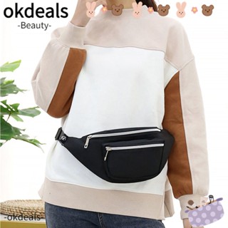 Okdeals กระเป๋าคาดเอว ผ้าแคนวาส รูปกล้วย จุของได้เยอะ สไตล์ฮิปฮอป สําหรับเดินทาง