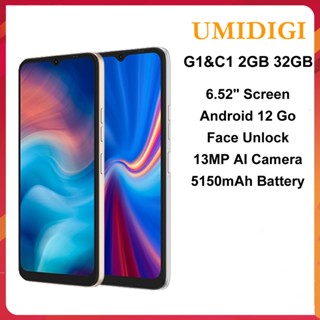 Umidigi G1&amp;C1 โทรศัพท์มือถือ แบตเตอรี่ 2GB 32GB 5150mAh Face ID 6.52 นิ้ว Android 12 Go MTK6739 Quad Core 4G