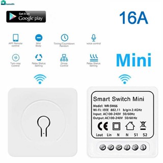 Wifi Mini16A อัจฉริยะเปิด-ปิดอุปกรณ์ควบคุมโคมไฟเปิด-ปิดไฟฟ้าและสวิตช์แบบดั้งเดิม Dual Control Home home