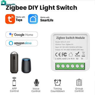 2/3/4 gang Tuya Zigbee Smart Light Switch Module 2 Way Control DIY Breaker Timimg Countdown Function Support Voice Control Work with Alexa/Google Home home home