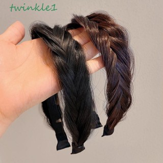 Twinkle1 ที่คาดผม แบบถัก รูปก้างปลา กันลื่น สไตล์เรโทร สําหรับผู้หญิง