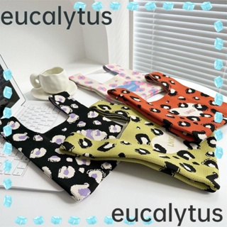 Eucalytus1 กระเป๋าถือ กระเป๋าสะพายไหล่ กระเป๋าช้อปปิ้ง ลายเสือดาว หัวใจ ผูกปม