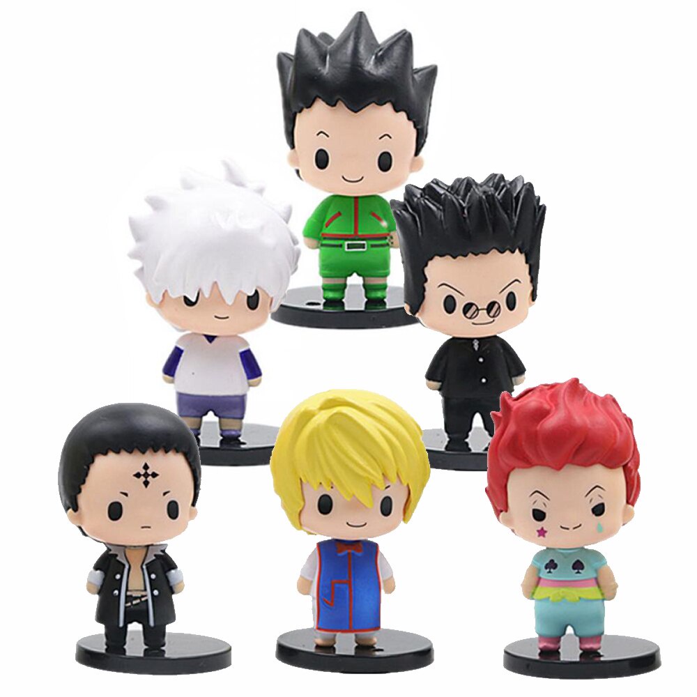 6pcs HunterXHunter Action Figure น่ารัก Killua Zoldyck Gon freecss Kurapika อะนิเมะคอลเลกชันตุ๊กตารุ