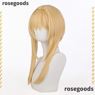 Rosegoods1 Genshin Lumine วิกผมคอสเพลย์ วิกผมยาว ทนความร้อน สังเคราะห์ สีทอง