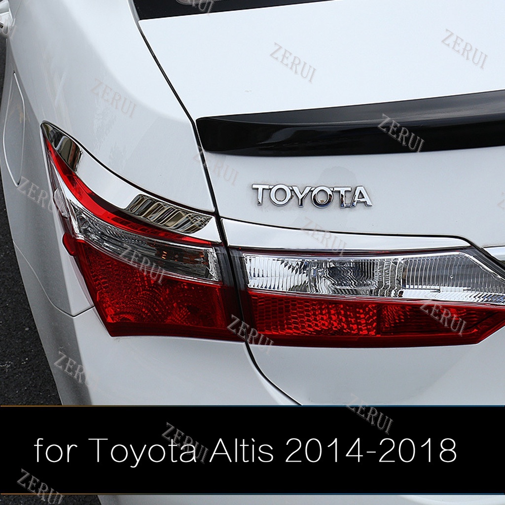 Zr กรอบไฟท้ายรถยนต์ โครเมี่ยม สําหรับ Toyota Corolla Altis 2014-2018 4 ชิ้น