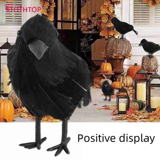 อีกาจำลองตกแต่งฮาโลวีน Black Crow Props Simulation Flocking Crow Party Supplies Decoration [TOP]