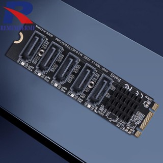 [rememberme.th] อะแดปเตอร์การ์ดขยาย M.2 MKEY PCI-E 5/6 พอร์ต NVME เป็น SATA 6Gpbs