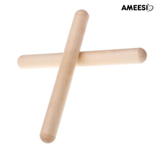 Ameesi แท่งไม้เคาะจังหวะ หัวกลม ของเล่นเครื่องดนตรี สําหรับเด็ก 1 คู่