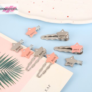 Pinkcool กิ๊บตัวอักษร สีเทา สีเงิน กิ๊บห้าแฉก แฟชั่น หน้าม้า กิ๊บขนาดเล็ก กิ๊บหัก ขายดี