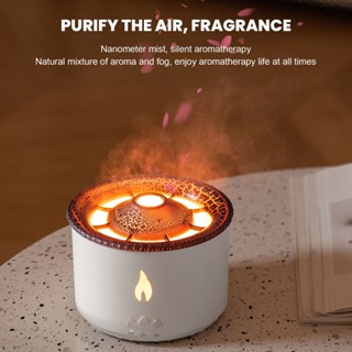 CCclamber เปลวไฟ Aroma Diffuser Seajelly Atomizing Humidifier Home Spitting แหวนควัน พร้อมเปลวไฟสีดำ Crack 100-240V