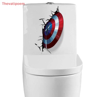 [Thevatipoem] สติกเกอร์ PVC ลายกัปตันอเมริกา The Avengers 3D ขนาด 21*30 ซม. สําหรับตกแต่งห้องน้ํา