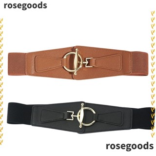 Rosegoods1 ผู้หญิง สุภาพสตรี เข็มขัดแฟชั่น ยืดหยุ่น เข็มขัดเอว อุปกรณ์เสริมรัดตัว หัวเข็มขัดโลหะ