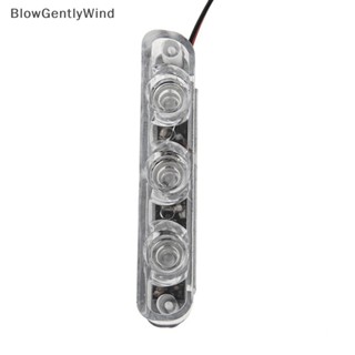 Blowgentlywind ไฟตํารวจ LED 3 ดวง 12V 12W สําหรับติดรถยนต์ รถบรรทุก รถจักรยานยนต์ 2 ชิ้น BGW