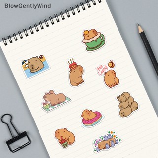 Blowgentlywind ชุดสติกเกอร์ ลายคาปิบาราน่ารัก สําหรับตกแต่งแล็ปท็อป กีตาร์ สมุดภาพ และวารสาร 50 ชิ้น BGW