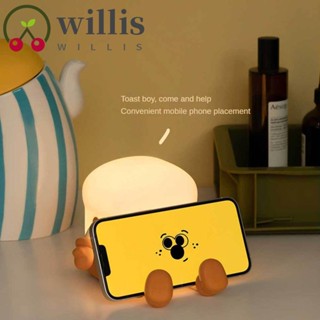 Willis โคมไฟตั้งโต๊ะ ลายการ์ตูนขนมปังปิ้ง เซนเซอร์สัมผัส ชาร์จ USB