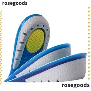 Rosegoods1 แผ่นเสริมพื้นรองเท้า ซิลิโคนนุ่ม ยืดหยุ่น ระบายอากาศ