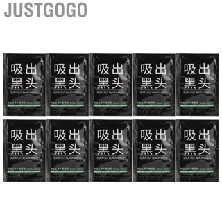 Justgogo 10pcs Bamboo Charcoal Blackhead  Nose  Skin Pore Cleansing Peel Off 6g