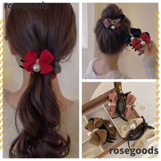 Rosegoods1 กิ๊บติดผม รูปกรงเล็บปลาฉลาม ประดับมุก เครื่องประดับ สําหรับผู้หญิง