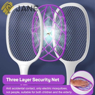 Jane ไม้ตียุงไฟฟ้า LED 6/10 ดวง ชาร์จ USB 3000V สําหรับฆ่ายุง แมลง ใช้ในบ้าน ฤดูร้อน 2 in 1