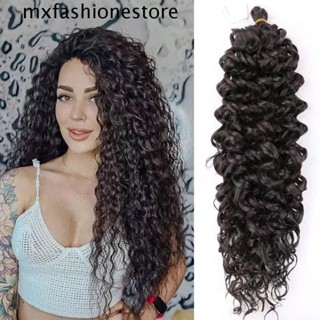 Mxfashione ถักเปียคลื่นทะเล, ผมสังเคราะห์ Ombre Hawaii Afro Curl, DIY ถักโครเชต์ ขนปุยธรรมชาติ สําหรับผู้หญิง