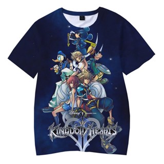 เสื้อยืด พิมพ์ลายเกม Kingdom Hearts แฟชั่นสตรีท