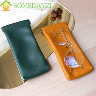 Somedayzl เคสแว่นตาหนัง แบบพกพา เรียบง่าย ป้องกันกล่องแว่นตา ฝาครอบป้องกัน หญิง ชาย เคสป้องกันแว่นตา