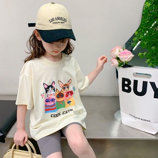 พร้อมส่ง ขายดี เสื้อยืดแขนสั้น พิมพ์ลายการ์ตูน สไตล์เกาหลี ญี่ปุ่น แฟชั่นฤดูร้อน สําหรับเด็กผู้หญิง 2023