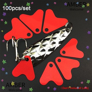 Amber เหยื่อตกปลาพลาสติก รูปหางปลา ทนทาน 100 ชิ้น/ล็อต