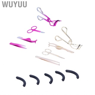 Wuyuu Eyelash Curler Kit  Tight Bite Eyebrow Scissors Tweezers Set Easy To Use High Elasticity for Beauty Salon