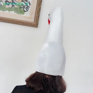 Loveoionia1 ตุ๊กตาน่ารักตลก Goose Shape ผู้ใหญ่เด็กฮาโลวีนคอสเพลย์สัตว์ Hood หมวกฤดูหนาวที่อบอุ่นเครื่องแต่งกาย br