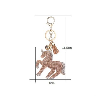 Crystal Leather Unicorn Keychain Leather Tassel Pendant Gifts Couple Hang Bag Clearance sale