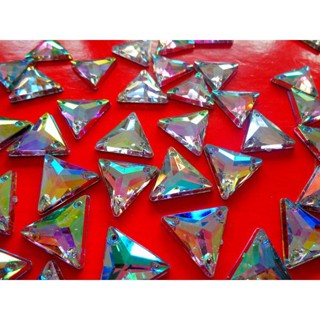 30Pcs Triangle shape 16mm flatback clear AB colour rhinestones hand sewing Best Service SX Clearance sale