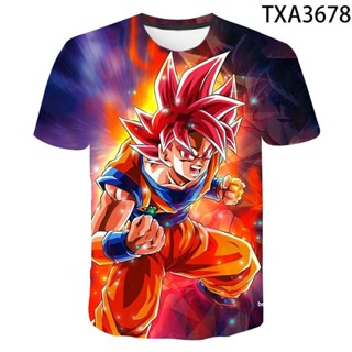 เสื้อยืด พิมพ์ลายอนิเมะ Goku แฟชั่นสตรีท