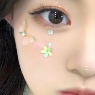 Facial decoration bright diamond forest system eye makeup sequins butterfly makeup photo photo facial flower ornaments sparkling