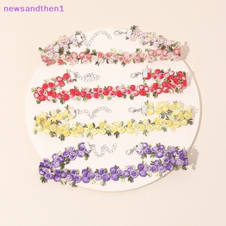 Newsandthen1 สร้อยคอโชคเกอร์ ลูกไม้ ลายดอกไม้ หวานแหวว คุณภาพดี เย็บปักถักร้อย แฟชั่น โรแมนติก ออกแบบดี เครื่องประดับสําหรับผู้หญิง