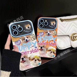 เคสโทรศัพท์มือถือนิ่ม ลายลูกสุนัขหน้ายิ้ม สําหรับ Apple Iphone 14promax 13pro 12 11 7p 2VRF