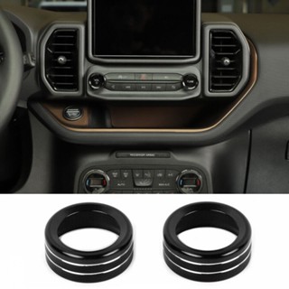 ⚡NEW 8⚡2PCS Center Console Audio Switch Knob Trim Ring For Bronco Sport 2021+ Black