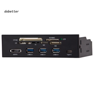 &lt;Dobetter&gt; แผงด้านหน้า USB30 eSATA Type-C TF SD Card Reader Hub หลายพอร์ต