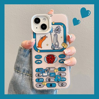 เคสโทรศัพท์มือถือแฟชั่น ลายการ์ตูนหนู และแมว เรืองแสง สองด้าน สําหรับ iPhone 11 14 12 13 Pro Max